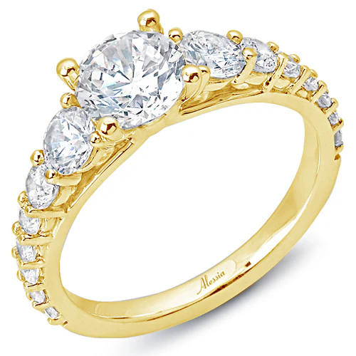 Tapering Round Brilliant Diamond Engagement Ring - ACB232 - Image 2