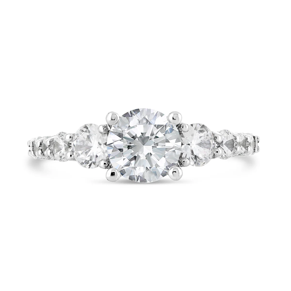 Tapering Round Brilliant Diamond Engagement Ring - ACB232 - Image 4