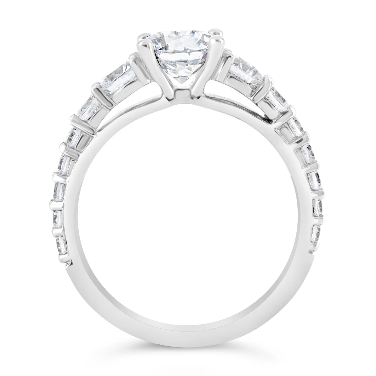 Tapering Round Brilliant Diamond Engagement Ring - ACB232 - Image 5