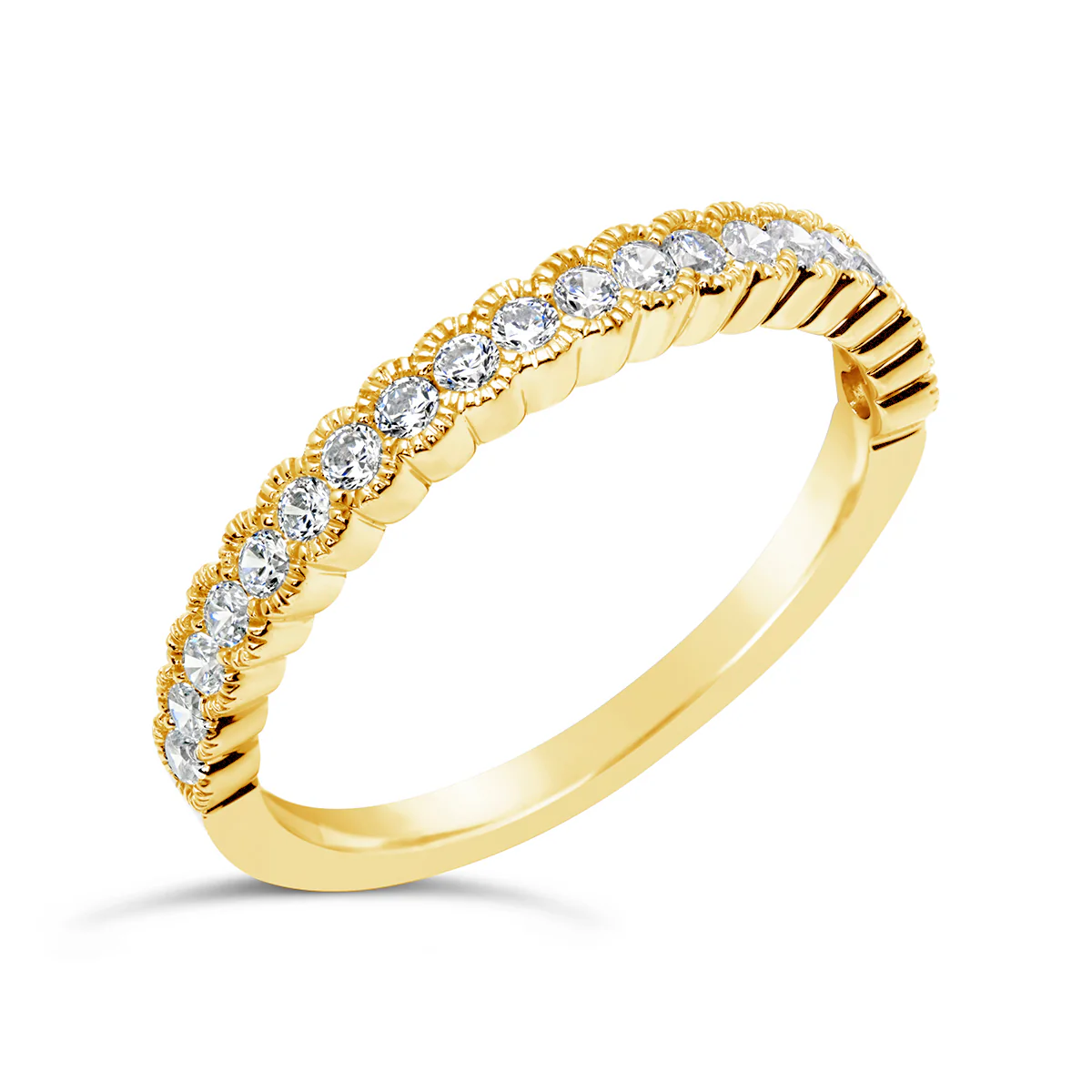 Vintage inspired Diamond Wedding Band - CR3667 - Image 4