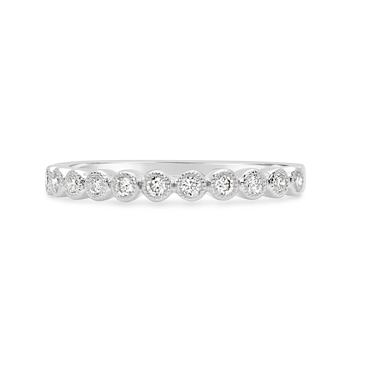 Vintage Round Diamond Wedding Band - GR1919 - Image 3